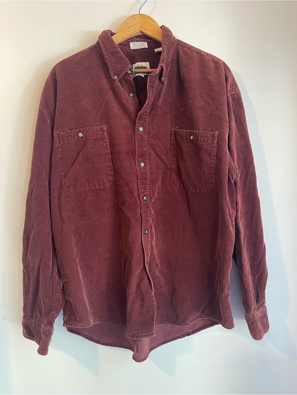 Vintage Northern Elements Burgundy Corduroy Shirt XL